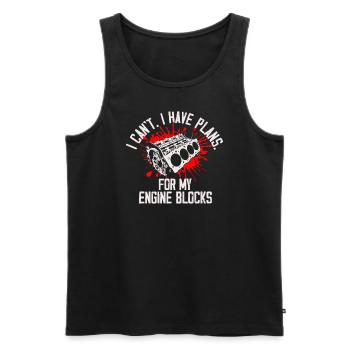 Ich kann keine Pläne für meine Motorblöcke Vintage haben - Männer Premium Bio Tank Top - Schwarz - Vorne - AI Model Male 178 light (178cm)
