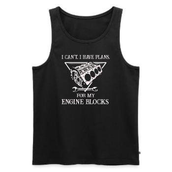 Ich kann keine Pläne für meine Motorblöcke Vintage haben - Männer Premium Bio Tank Top - Schwarz - Vorne - AI Model Male 178 light (178cm)