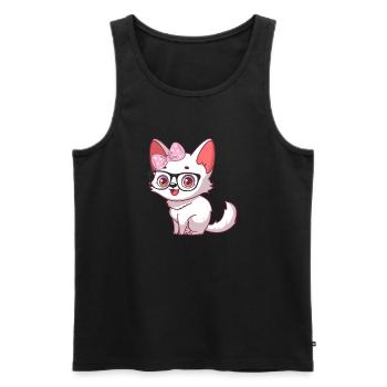 Niedlicher Polarfuchs - Männer Premium Bio Tank Top - Schwarz - Vorne - AI Model Male 178 light (178cm)