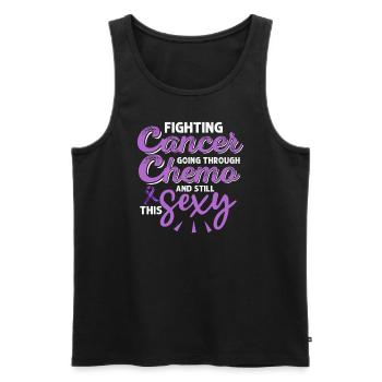 Krebs Kämpfer Inspirierendes Zitat Männer Frauen Chemo - Männer Premium Bio Tank Top - Schwarz - Vorne - Michal (187cm)
