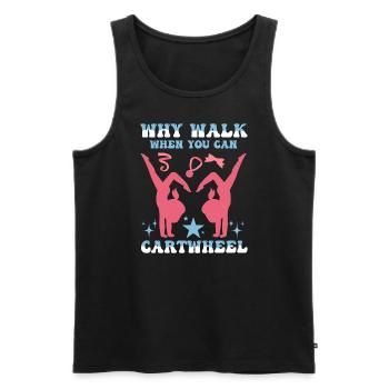 Warum laufen, wenn Sie Wagenrad-Gymnastik können - Männer Premium Bio Tank Top - Schwarz - Vorne - AI Model Male 178 light (178cm)