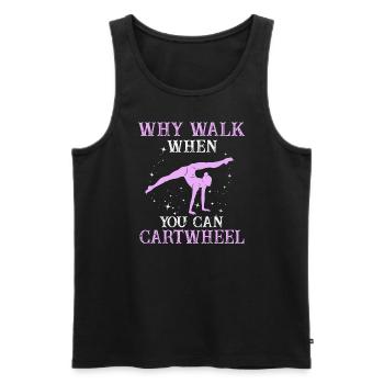 Warum laufen, wenn Sie Wagenrad-Gymnastik können - Männer Premium Bio Tank Top - Schwarz - Vorne - AI Model Male 178 light (178cm)