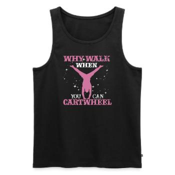 Warum laufen, wenn Sie Wagenrad-Gymnastik können - Männer Premium Bio Tank Top - Schwarz - Vorne - AI Model Male 178 light (178cm)