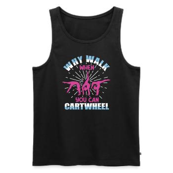 Warum laufen, wenn Sie Wagenrad-Gymnastik können - Männer Premium Bio Tank Top - Schwarz - Vorne - AI Model Male 178 light (178cm)