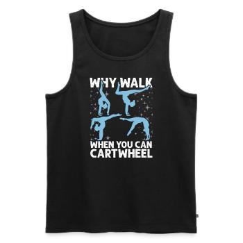 Warum laufen, wenn Sie Wagenrad-Gymnastik können - Männer Premium Bio Tank Top - Schwarz - Vorne - AI Model Male 178 light (178cm)