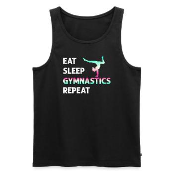 Eat Sleep Gymnastics Repeat Girl Women Funny - Men's Premium Organic Tank Top - black - Front - Michal (187cm)