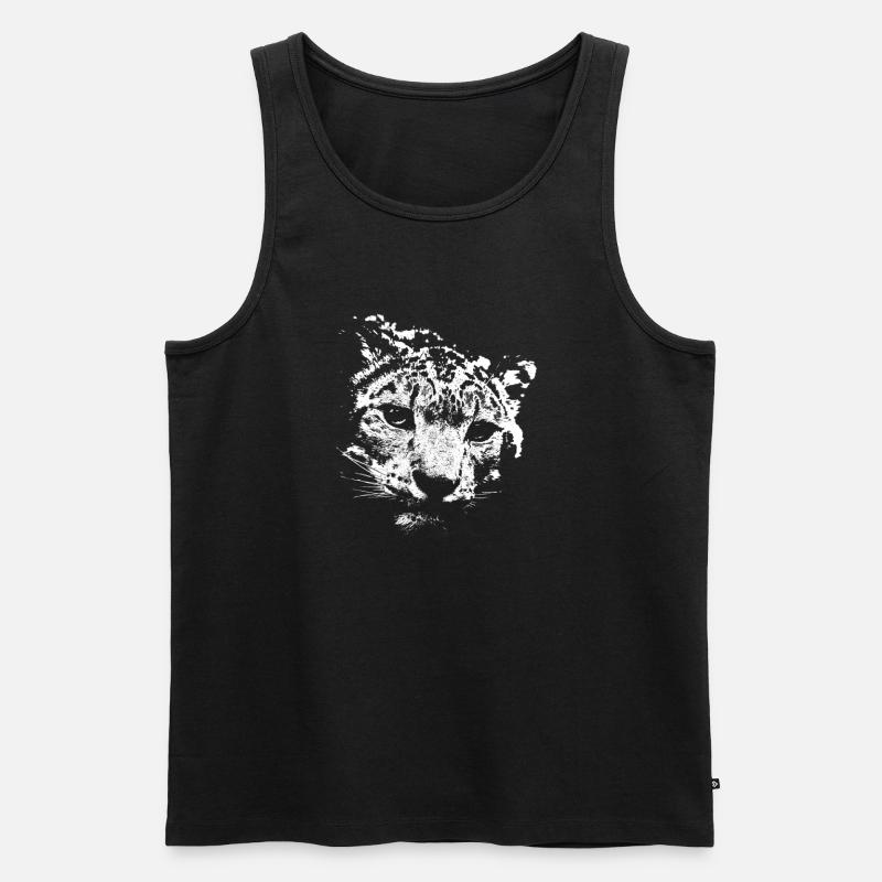 Schneeleopard - Männer Premium Bio Tank Top - Schwarz