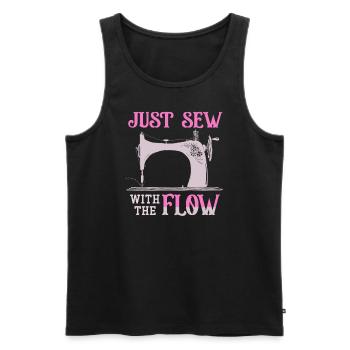 Just Sew With The Flow Sewing Machine Quilting - Men's Premium Organic Tank Top - black - Front - Michal (187cm)
