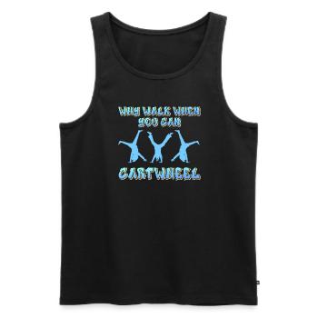 Warum laufen, wenn Sie Wagenrad-Gymnastik können - Männer Premium Bio Tank Top - Schwarz - Vorne - AI Model Male 178 light (178cm)