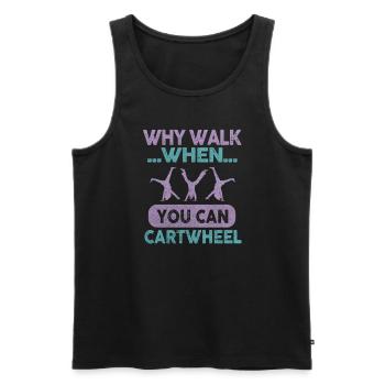 Warum laufen, wenn Sie Wagenrad-Gymnastik können - Männer Premium Bio Tank Top - Schwarz - Vorne - AI Model Male 178 light (178cm)
