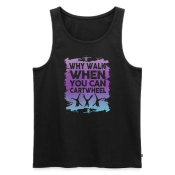 Warum laufen, wenn Sie Wagenrad-Gymnastik können - Männer Premium Bio Tank Top - Schwarz - Vorne - AI Model Male 178 light (178cm)