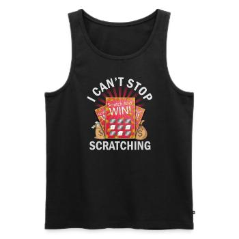 Ich kann nicht aufhören zu kratzen - Männer Premium Bio Tank Top - Schwarz - Vorne - AI Model Male 178 light (178cm)