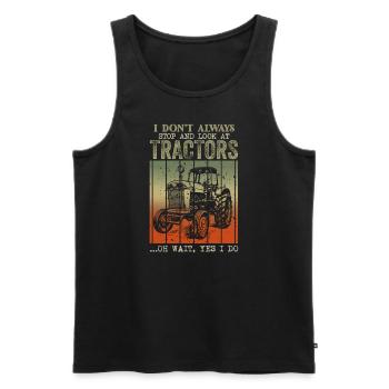 Ich halte nicht immer an und schaue mir Traktoren an - Männer Premium Bio Tank Top - Schwarz - Vorne - AI Model Male 178 light (178cm)