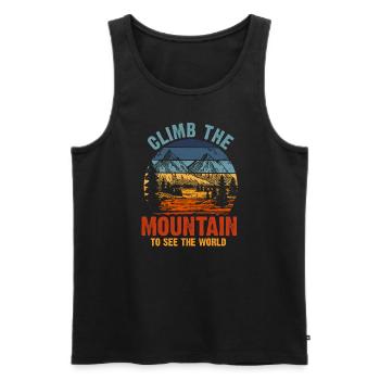 Escaladez la montagne pour voir le monde - Débardeur bio Premium Homme - noir - Devant - Michal (187cm)