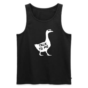 Talk to me goose - Men's Premium Organic Tank Top - black - Front - Michal (187cm)