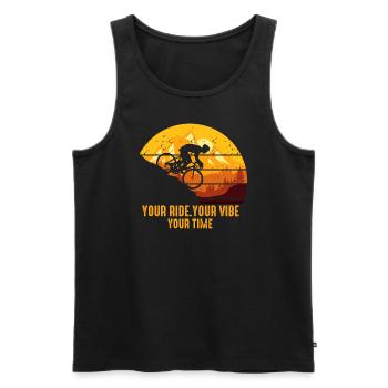 VTT Votre Balade Your Vibe Votre Temps - Débardeur bio Premium Homme - noir - Devant - Michal (187cm)