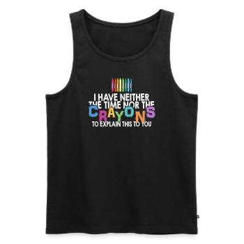 Ich habe nicht die Zeit oder die Buntstifte - Männer Premium Bio Tank Top - Schwarz - Vorne - AI Model Male 178 light (178cm)