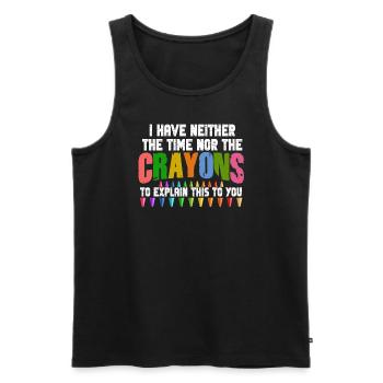 Ich habe nicht die Zeit oder die Buntstifte - Männer Premium Bio Tank Top - Schwarz - Vorne - AI Model Male 178 light (178cm)