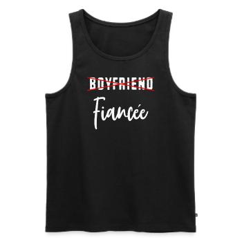 Fiançailles de couple fiancées Hommes Fiancée drôle - Débardeur bio Premium Homme - noir - Devant - AI Model Male 178 light (178cm)