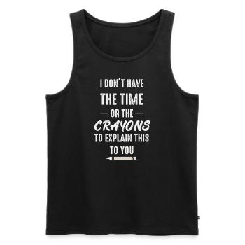 Ich habe nicht die Zeit oder die Buntstifte - Männer Premium Bio Tank Top - Schwarz - Vorne - AI Model Male 178 light (178cm)