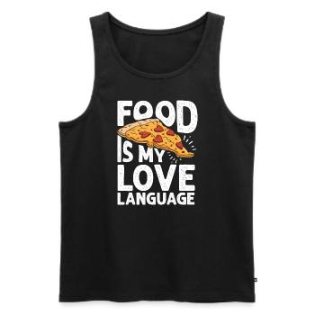 Essen ist meine Liebessprache - Männer Premium Bio Tank Top - Schwarz - Vorne - Michal (187cm)