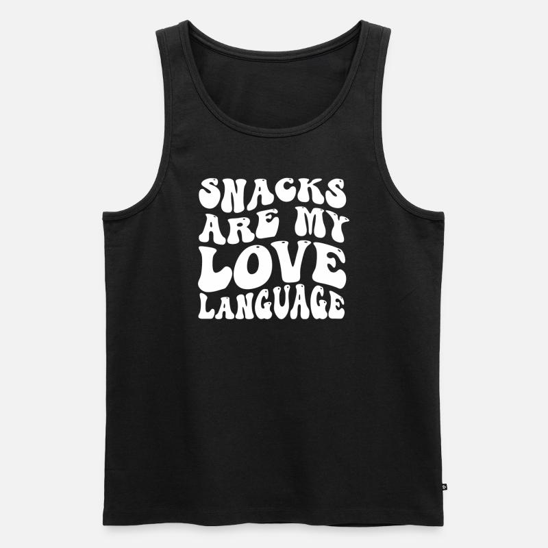 Snacks sind meine Liebessprache - Männer Premium Bio Tank Top - Schwarz
