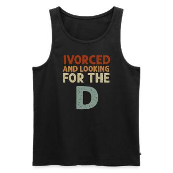 Ivorced Und Auf der Suche Nach Dem D Geschiedenen T-Shirt - Männer Premium Bio Tank Top - Schwarz - Vorne - AI Model Male 178 light (178cm)
