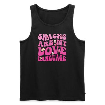 Snacks Are My Love Language - Men's Premium Organic Tank Top - black - Front - AI Model Male 178 light (178cm)
