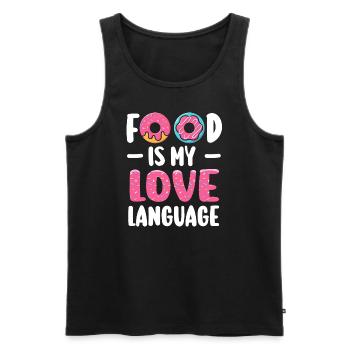 Food Is My Love Language - Men's Premium Organic Tank Top - black - Front - AI Model Male 178 light (178cm)