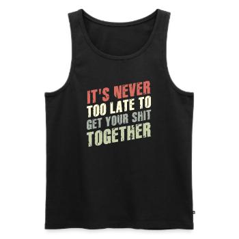 Positive Inspiration Men Women Clock Of Life - Men's Premium Organic Tank Top - black - Front - Michal (187cm)