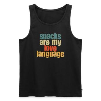 Snacks Are My Love Language - Men's Premium Organic Tank Top - black - Front - AI Model Male 178 light (178cm)
