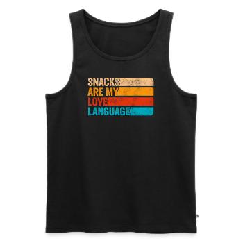 Snacks Are My Love Language - Men's Premium Organic Tank Top - black - Front - AI Model Male 178 light (178cm)