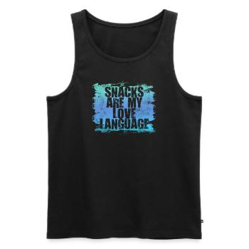 Snacks Are My Love Language - Men's Premium Organic Tank Top - black - Front - AI Model Male 178 light (178cm)