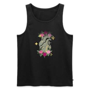 Anatomisches Herz und Blumen - Männer Premium Bio Tank Top - Schwarz - Vorne - AI Model Male 178 light (178cm)
