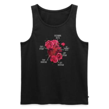Anatomisches Herz und Blumen - Männer Premium Bio Tank Top - Schwarz - Vorne - AI Model Male 178 light (178cm)