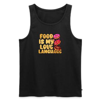 Essen ist meine Liebessprache - Männer Premium Bio Tank Top - Schwarz - Vorne - Michal (187cm)