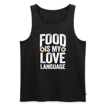 Food Is My Love Language - Men's Premium Organic Tank Top - black - Front - AI Model Male 178 light (178cm)