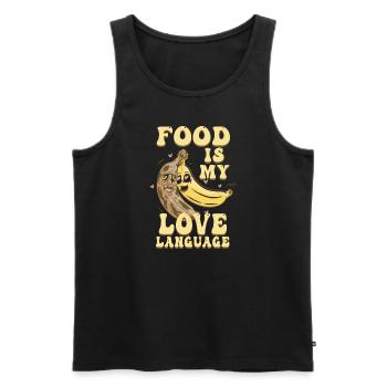 Food Is My Love Language - Men's Premium Organic Tank Top - black - Front - AI Model Male 178 light (178cm)