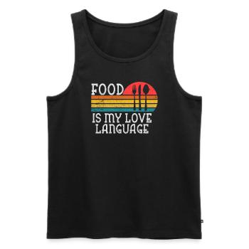 Essen ist meine Liebessprache - Männer Premium Bio Tank Top - Schwarz - Vorne - Michal (187cm)