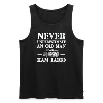 Never Underestimate An Old Man With A Ham Radio - Men's Premium Organic Tank Top - black - Front - Michal (187cm)