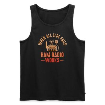 Quand tout le reste échoue, la radio amateur fonctionne - Débardeur bio Premium Homme - noir - Devant - Michal (187cm)