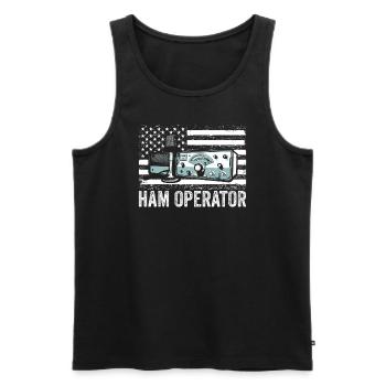 Ham Operator US Flag - Men's Premium Organic Tank Top - black - Front - Michal (187cm)