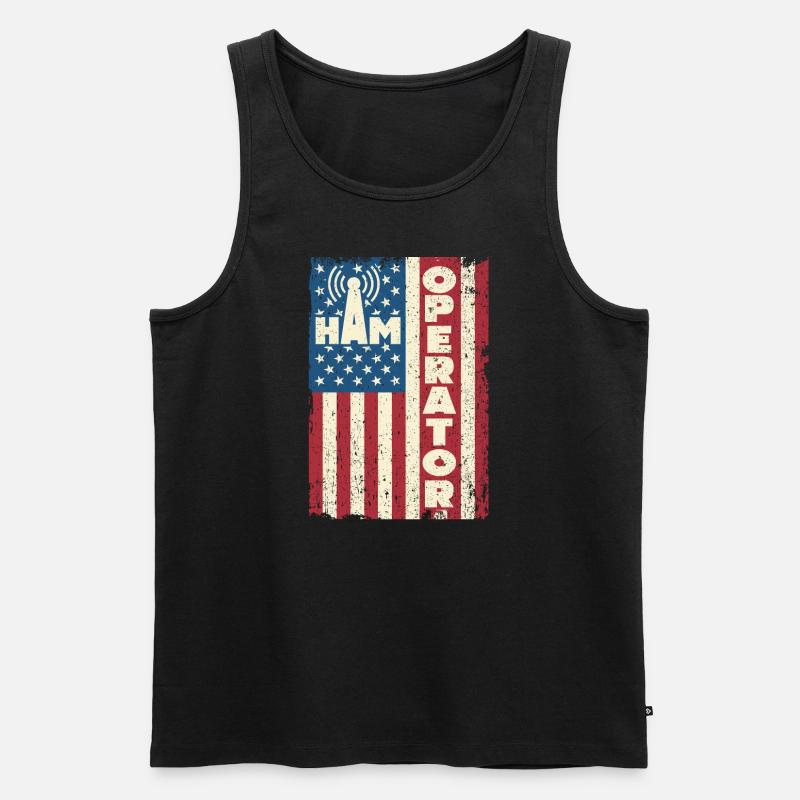 Ham Operator US-Flagge - Männer Premium Bio Tank Top - Schwarz