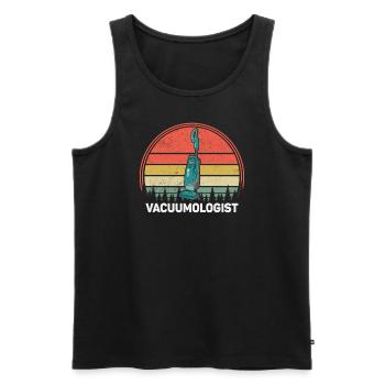 Vacuum Cleaner Vacuumlogist - Men's Premium Organic Tank Top - black - Front - AI Model Male 178 light (178cm)
