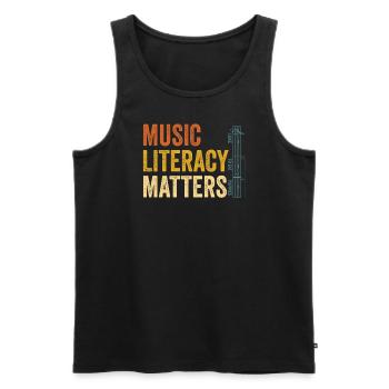 Music Literacy Matters - Men's Premium Organic Tank Top - black - Front - AI Model Male 178 light (178cm)