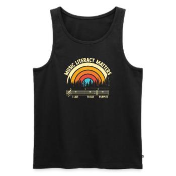 Music Literacy Matters - Men's Premium Organic Tank Top - black - Front - AI Model Male 178 light (178cm)