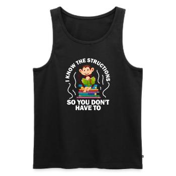 Ich kenne die Strukturen, damit Sie es nicht tun müssen - Männer Premium Bio Tank Top - Schwarz - Vorne - Michal (187cm)