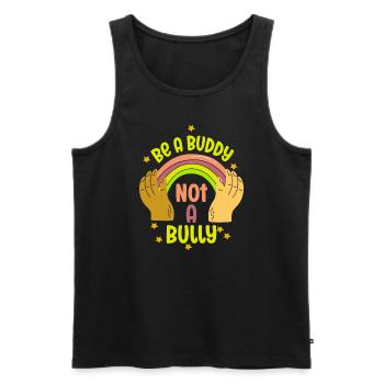 Sei ein Kumpel, kein Mobber Anti-Mobbing - Männer Premium Bio Tank Top - Schwarz - Vorne - AI Model Male 178 light (178cm)