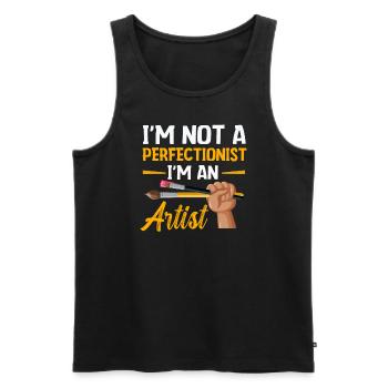 I'm Not A Perfectionist I'm An Artist - Men's Premium Organic Tank Top - black - Front - Michal (187cm)