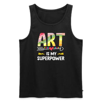 Art Is My Superpower - Men's Premium Organic Tank Top - black - Front - Michal (187cm)